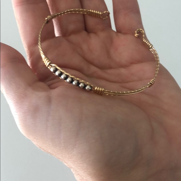 Gold bracelet with beads - Picture 3 of 3